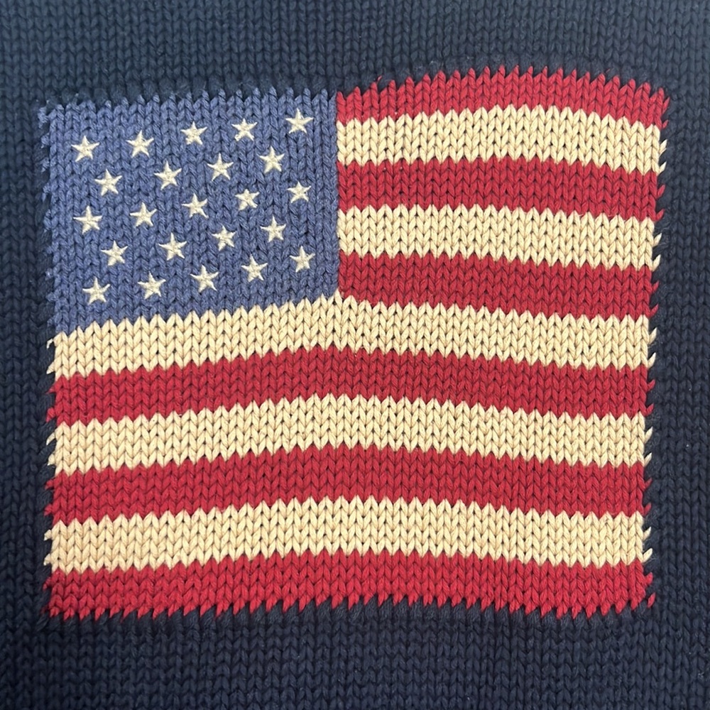 Polo by Ralph Lauren Navy Sweater with American Flag - Picture 8 of 10